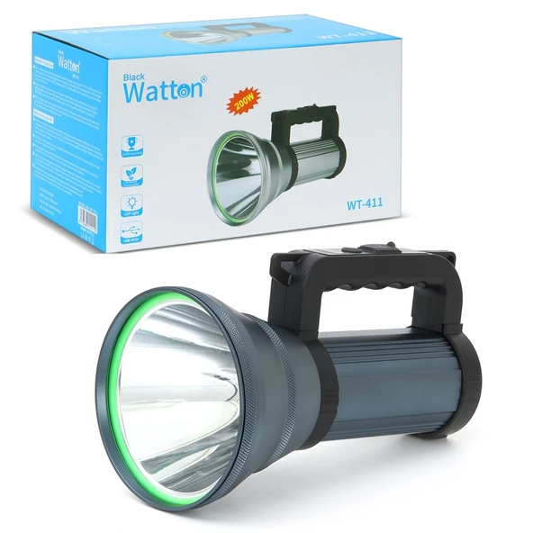 Watton WT-411 200Watt Projektör Şarjlı Spot Fener - 3