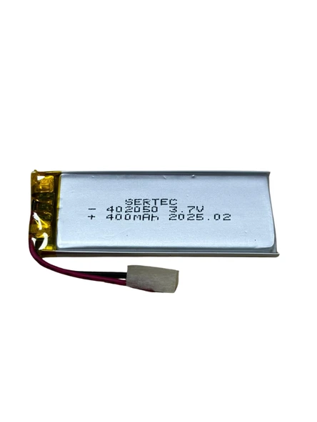 Sertec 402050 3.7V 400mAh Li-Polymer Pil (Devreli/1.5A) ürün görseli 1