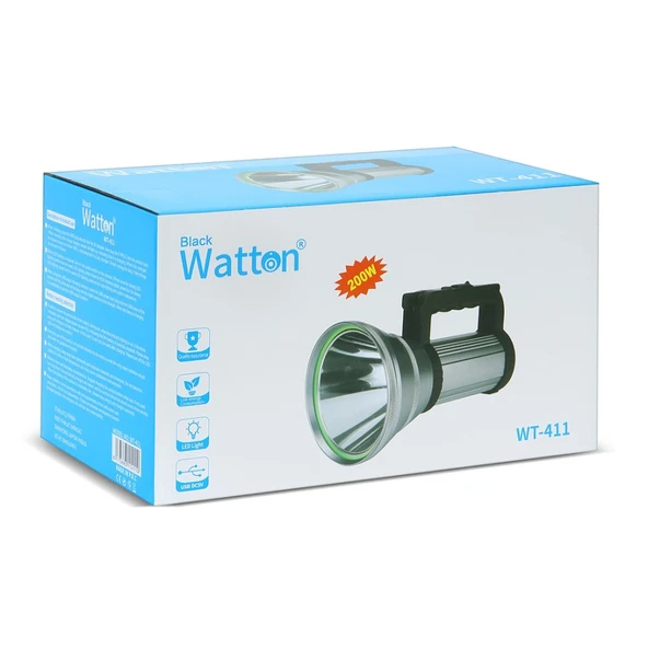 Watton WT-411 200Watt Projektör Şarjlı Spot Fener - 4