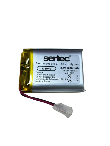 Sertec 103040 3.7V 1200mAh Li-Polymer Pil (Devreli/1.5A) ürün görseli 1