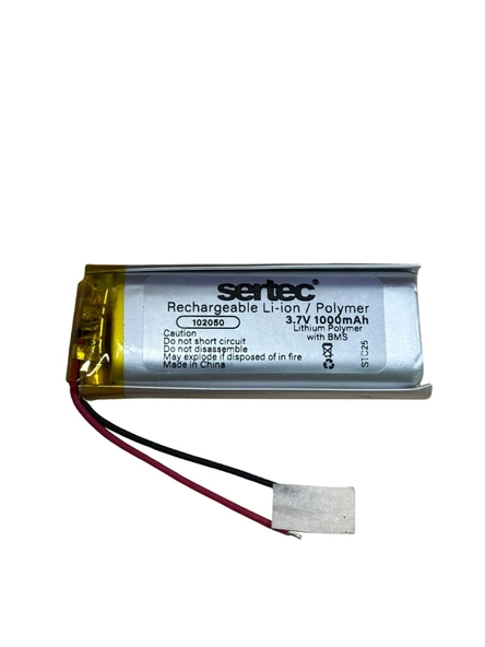 Sertec 102050 3.7V 1000mAh Li-Polymer Pil (Devreli/1.5A) ürün görseli 1