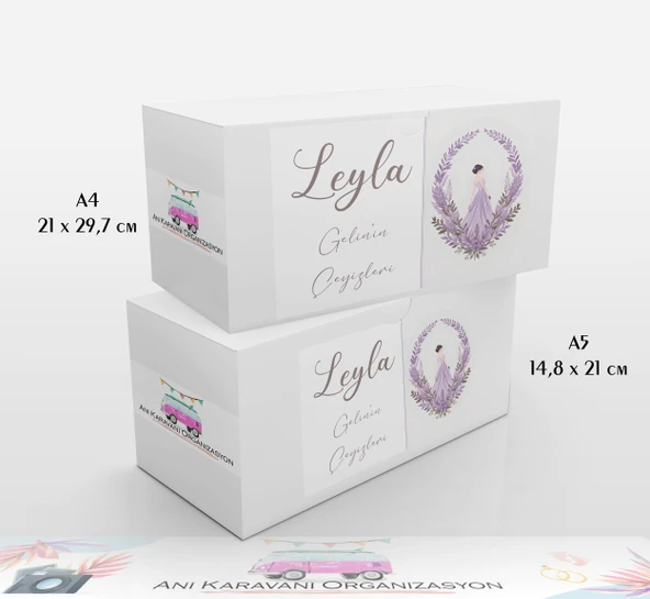 Anı Karavanı Organizasyon Çeyiz Kolisi Etiketi ÇK-39 / A4 - 10 Adet