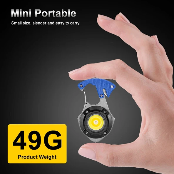 Wison WS-5050 Çok Fonksiyonlu Tornavida Düdük Şişe Açacağı Ateş Yakıcı Mıknatıslı Type-C Şarjlı Anahtarlık Fener - Resim 3