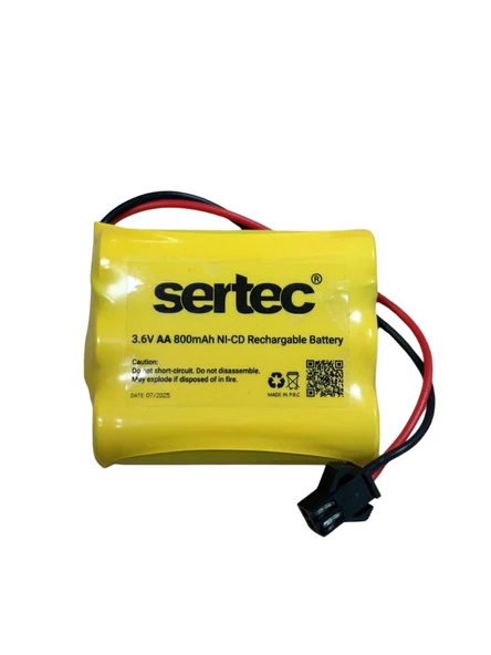 SERTEC 3.6V 3S1P AA 800 MAH KABLO + SİYAH KONNEKTÖRLÜ OYUNCAK PİLİ ürün görseli 1