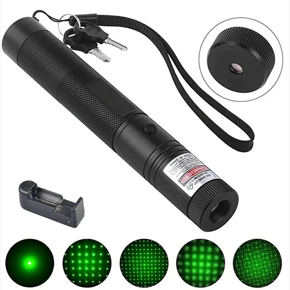 İtalyano KA-846 100MW Desen Başlıklı Şarjlı Yeşil Lazer Pointer ürün görseli 1