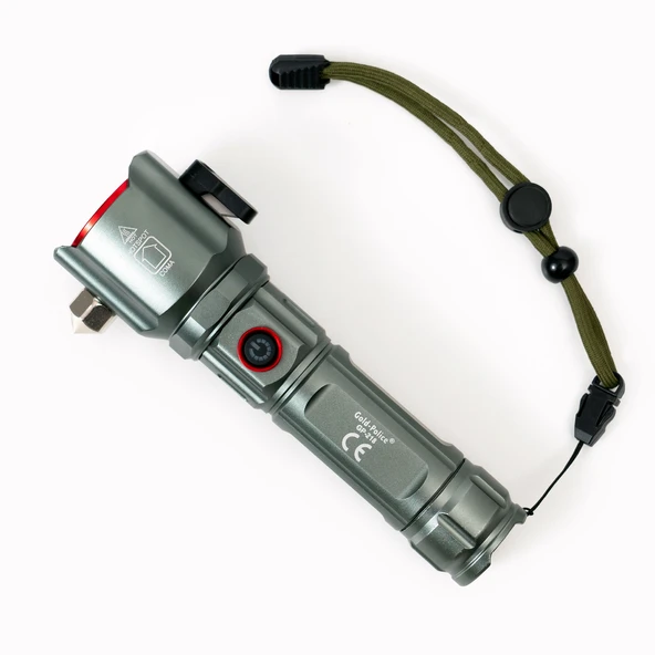 Gold Police GP-218 TG LED Uzun Menzilli Cam Kıracaklı Şarjlı El Feneri ürün görseli 1