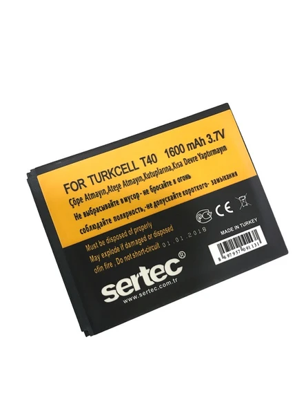 SERTEC - Turkcell T-40 Uyumlu Batarya ürün görseli 1