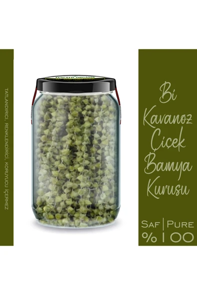 Çiçek Bamya Kurusu Bi Kavanoz 660 CC. Cam Kavanozda 1. Kalite Ufak Kuru Bamya Amasya Çiçek Bamyası - Resim 2