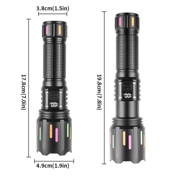 PeakStar PS-9954 30W Zoomlu Led Powerbank Özellikli Şarjlı Profesyonel El Feneri - Resim 4