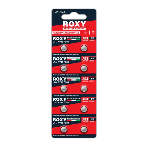 Roxy AG3 LR41 392 SR41 1.5V Alkalin Saat Pili 10 Adet - 1