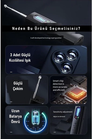 Valkyrie Gizli Kamera & GPS Dedektörü Casus Böcek & Dinleme Cihazı Bulucu - 3