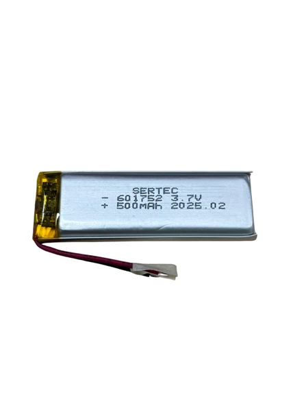 Sertec 601752 3.7V 500 MAh Li-Polymer Pil (Devreli/1.5A) ürün görseli 1