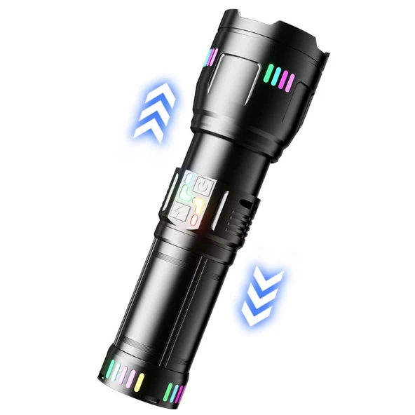 F.B.I Pro F-3002 Alüminyum TG LED Gece Şeritli Type-C Şarjlı El Feneri - Resim 5