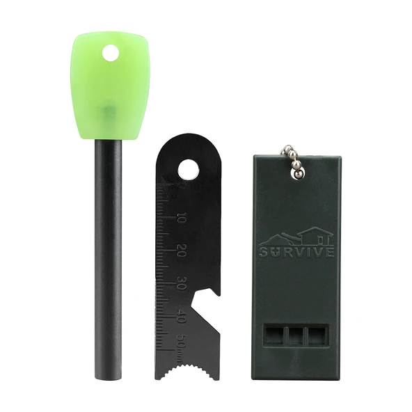 Fithome USB El Feneri Magnezyum Çubuğu Düdük Acil Durum Aparatı Kamp Seti - Resim 5