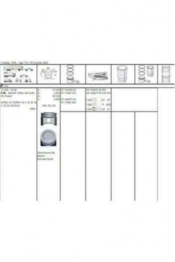 Opel Motor Segman Z14xe 1.4 16v Astra G Corsa C 77.60mm Std (1.2x1.5x2.0) - Akd 222-3557-00 ürün görseli