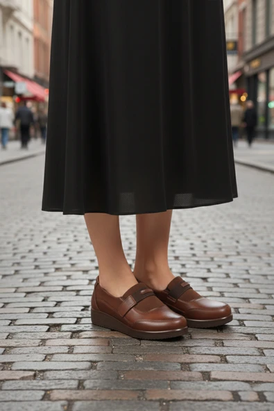 Ayakmod Taba Cırtlı Anatomik Hafif Esnek Kadın Casual Ayakkabı 293127 Z - 3