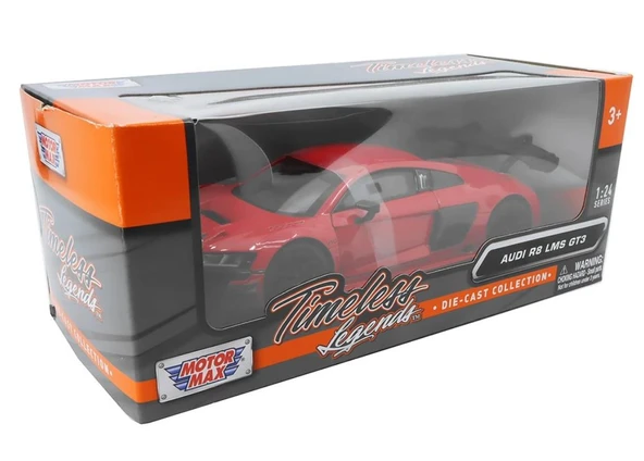 Motor Max Koleksiyon 1 / 24 Ölçek Audi R8 Lms Gt3 Kırmızı Model Metal Araba - Resim 3
