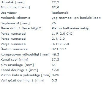Fiat Motor Piston Segman Fiat Brava Bravo II Croma Doblo Grande Punto Marea Sedici Stilo 1.9 Jtd 01> Alfa - Mahle 0101502 ürün görseli