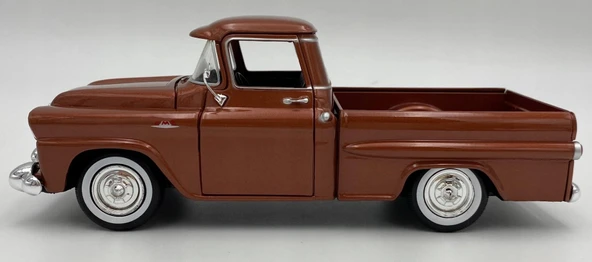 Motor Max Koleksiyon 1 / 24 Ölçek 1958 GMC 100 Pickup Model Metal Araba Kırmızı - Resim 4