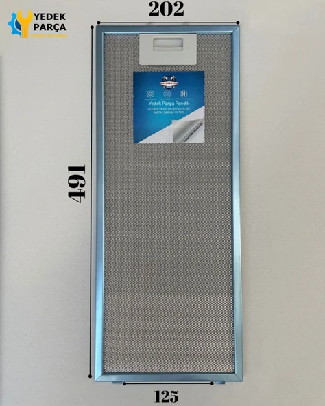 Universal Davlumbaz 20,2X49,1 CM Arka Ara 12,5CM Aspiratör Filtre - 1
