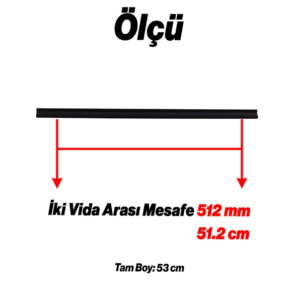 Foça Siyah Metal 512 mm Uzun Çekmece Dolap Kulpları Mutfak Dolabı Kapak Kulbu Mobilya Kolu - Resim 2