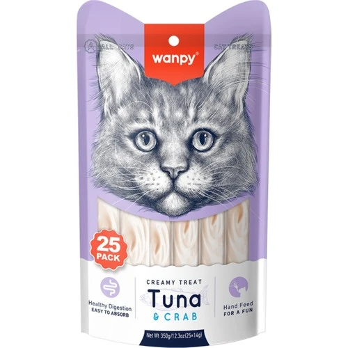 Wanpy Ton Balığı & Yengeç Sıvı Kedi Ödül Maması 25x14 Gr ürün görseli