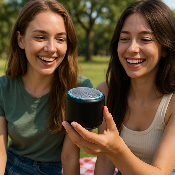 realme C75 Uyumlu Bluetooth Hoparlör Ekstra Bass, LED Işıklı, Taşınabilir Mini Hoparlör - Resim 2