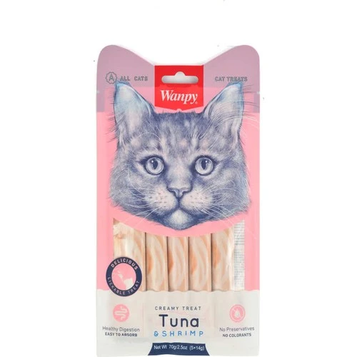 Wanpy Ton Balığı Karides 5x14 gr Likit Kedi Ödülü ürün görseli
