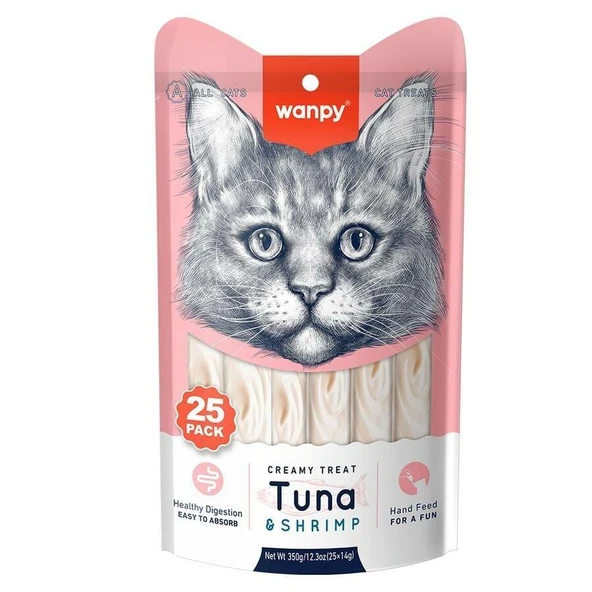 Wanpy Ton Balıklı ve Karidesli Krema Kedi Ödülü 25x14gr ürün görseli