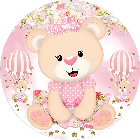 Yenilebilir Yuvarlak Pasta Resim Baskısı 20 cm Şekerli Kağıt Ayıcık Temalı 80 ürün görseli