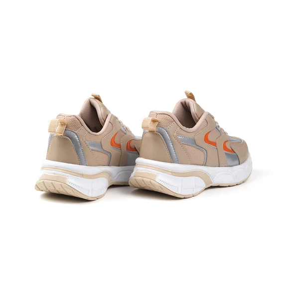 Kadın Bej Sneaker Günlük Ortopedik Spor Ayakkabı - Resim 4