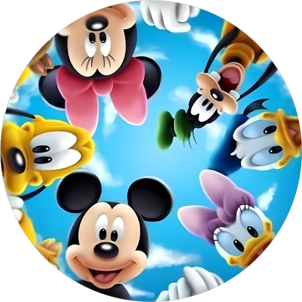 Yenilebilir Yuvarlak Pasta Resim Baskısı 20 cm Şekerli Kağıt Disney Temalı 42 ürün görseli