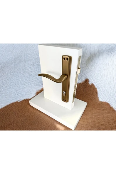 Trim Mat Antik Sarı Aynalı Yale Çelik Kapı Kolu Sol Elle Açılır Tek Taraf (Kilit Hariçtir) - Resim 2