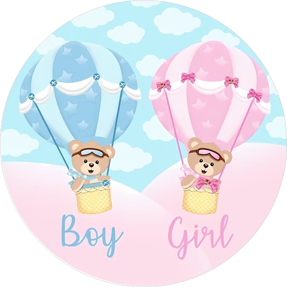 Yenilebilir Yuvarlak Pasta Resim Baskısı 20 cm Şekerli Kağıt Cinsiyet Temalı 55 ürün görseli