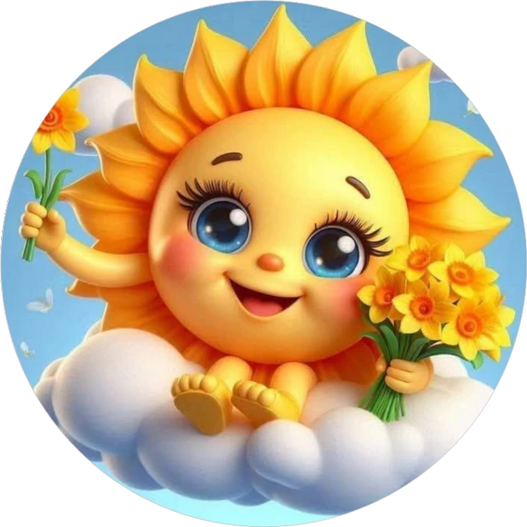 Yenilebilir Yuvarlak Pasta Resim Baskısı 20 cm Şekerli Kağıt Güneş Temalı 111 ürün görseli