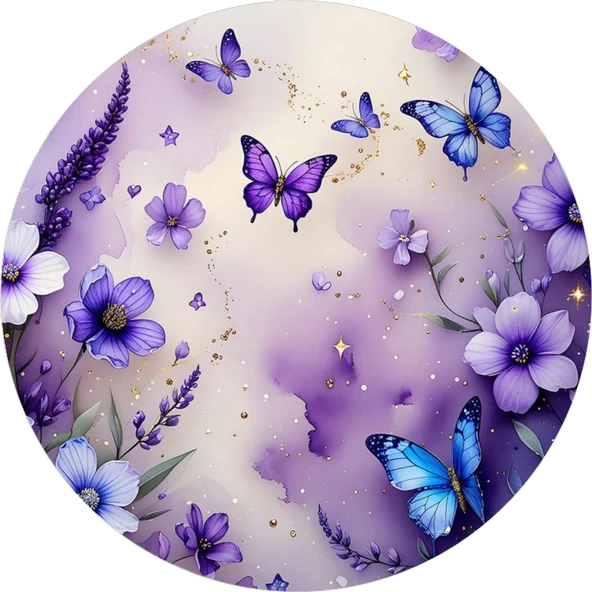 Yenilebilir Yuvarlak Pasta Resim Baskısı 20 cm Şekerli Kağıt Kelebek Temalı 76 ürün görseli