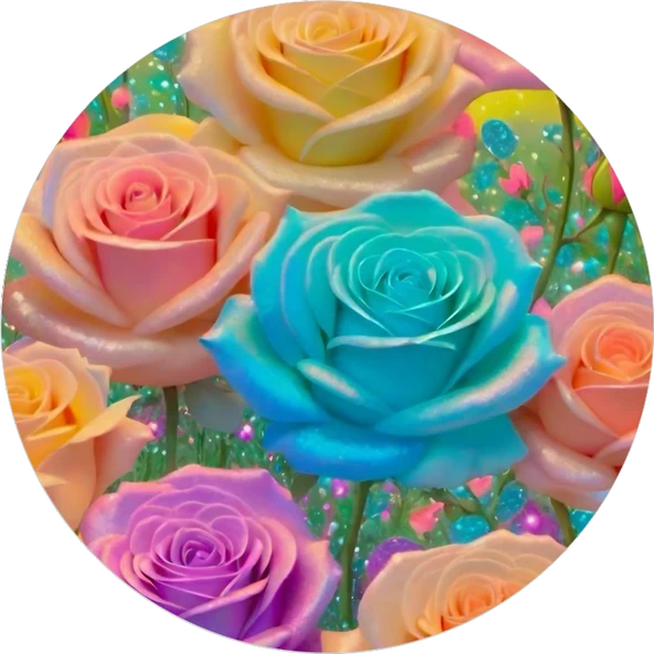 Yenilebilir Yuvarlak Pasta Resim Baskısı 20 cm Şekerli Kağıt Gül Temalı 135 ürün görseli