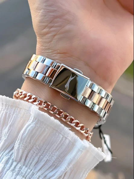 Slazenger Çelik Kordon 5 Atm Suya Dayanıklı 2 Yıl Garantili Kadın Kol Saati SL.1915.3.03 - Resim 3