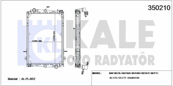 MOTOR SU RADYATORU DAF 85 FA / 85 FAD / 85 FAR / 85 FAT / 85 FT / 85 FTG / 85 FTT (CERCEVELI) / (MT) - KALE 350210 - 1