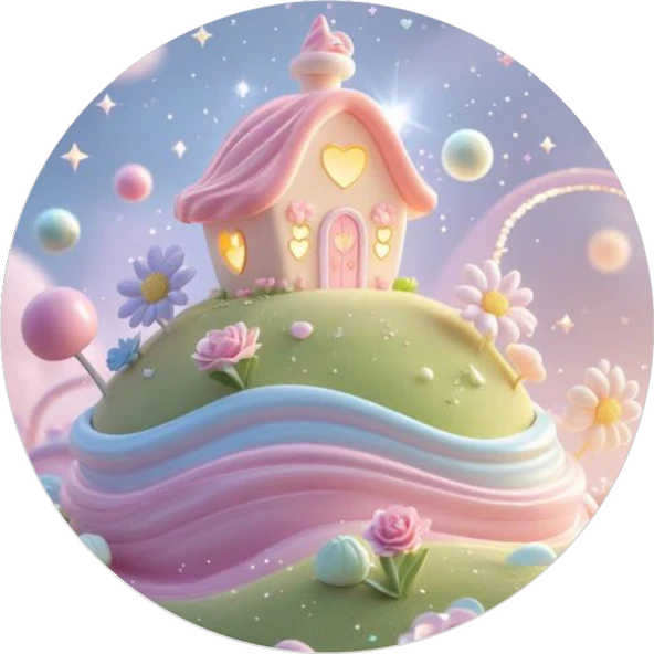 Yenilebilir Yuvarlak Pasta Resim Baskısı 20 cm Şekerli Kağıt Şeker Temalı 115