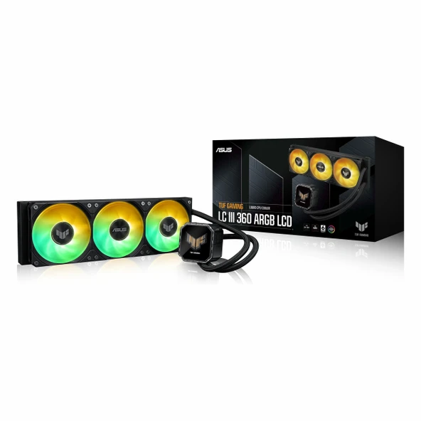 Asus TUF Gaming LC III 360 ARGB LCD 360mm AM5/1851P Siyah İşlemci Sıvı Soğutucu ürün görseli 1