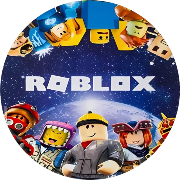 Yenilebilir Yuvarlak Pasta Resim Baskısı 20 cm Şekerli Kağıt Roblox Temalı 48 ürün görseli 1