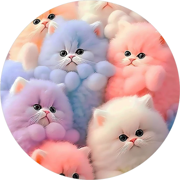 Yenilebilir Yuvarlak Pasta Resim Baskısı 20 cm Şekerli Kağıt Kedi Temalı 99 ürün görseli