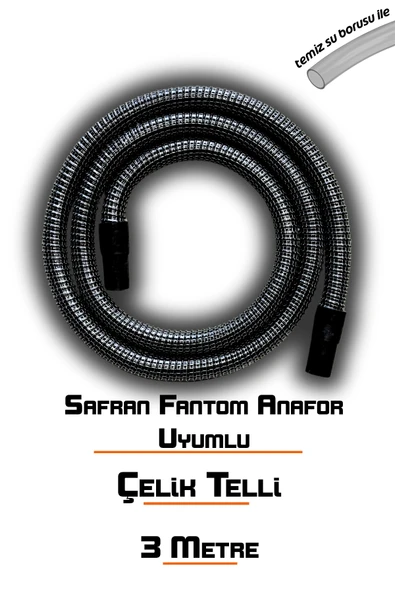 Safran Fantom Anafor Koltuk Yıkama Makinelerine Uyumlu Çelik Telli Vakum Hortumu - 2