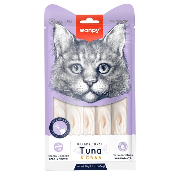 Wanpy Ton-Yengeç Krema Likit Kedi Ödülü 5x14gr X 4 Adet - Resim 2