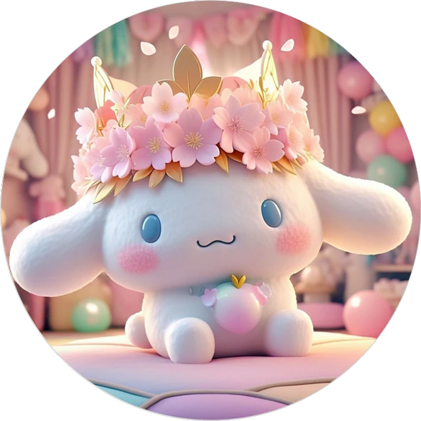 Yenilebilir Yuvarlak Pasta Resim Baskısı 20 cm Şekerli Kağıt Cinamoroll Temalı 121 ürün görseli 1