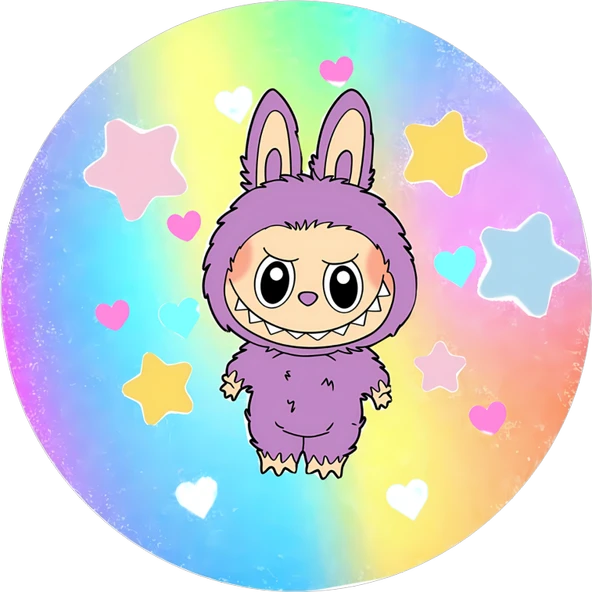 Yenilebilir Yuvarlak Pasta Resim Baskısı 20 cm Şekerli Kağıt Labubu Temalı 52 ürün görseli