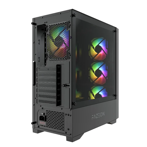 FAZEON F6 650W 80+ Bronze Tempered Glass Mesh 4x ARGB Fanlı USB 3.0 ATX Bilgisayar Kasası - Resim 5