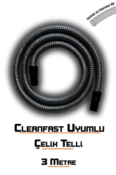 Koltuk Yıkama Makinelerine Uyumlu Cleanfast Vakum Hortumu Çelik Telli - 3