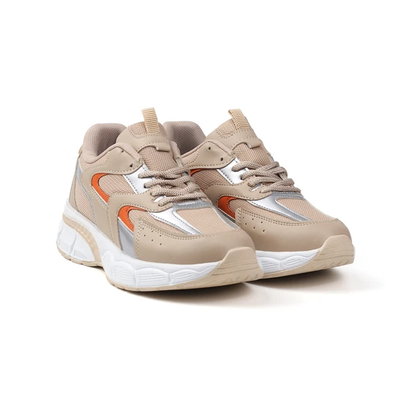 Kadın Bej Sneaker Günlük Ortopedik Spor Ayakkabı ürün görseli 1